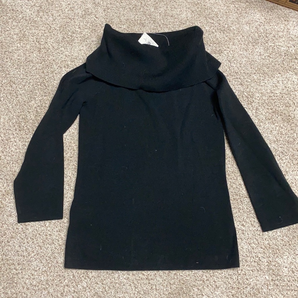 Ann Taylor black cowl neck blouse new with tags